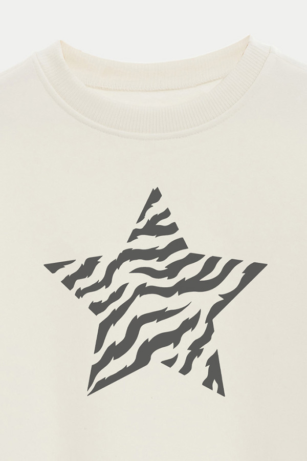 BUZO CROP ESTAMPADO ANIMAL PRINT STAR