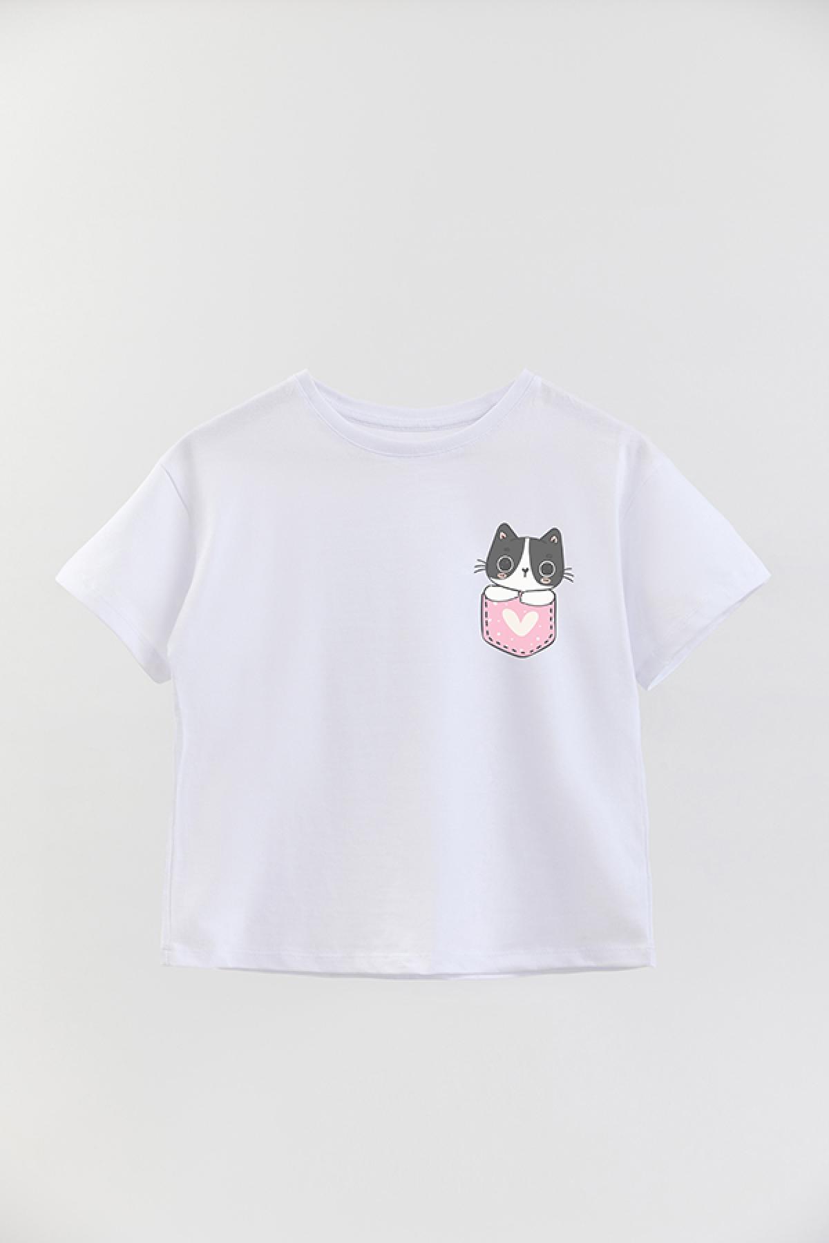 REMERA GIRL OVER CAT POCKET 2