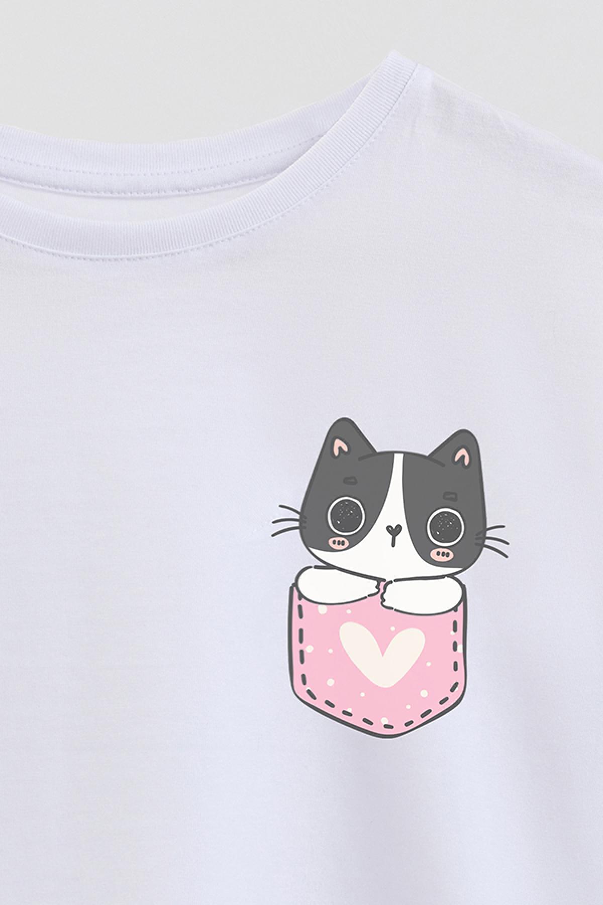 REMERA GIRL OVER CAT POCKET 2