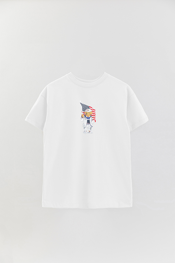 REMERA OVER ESTAMPADA UNISEX BEAR USA FLAG