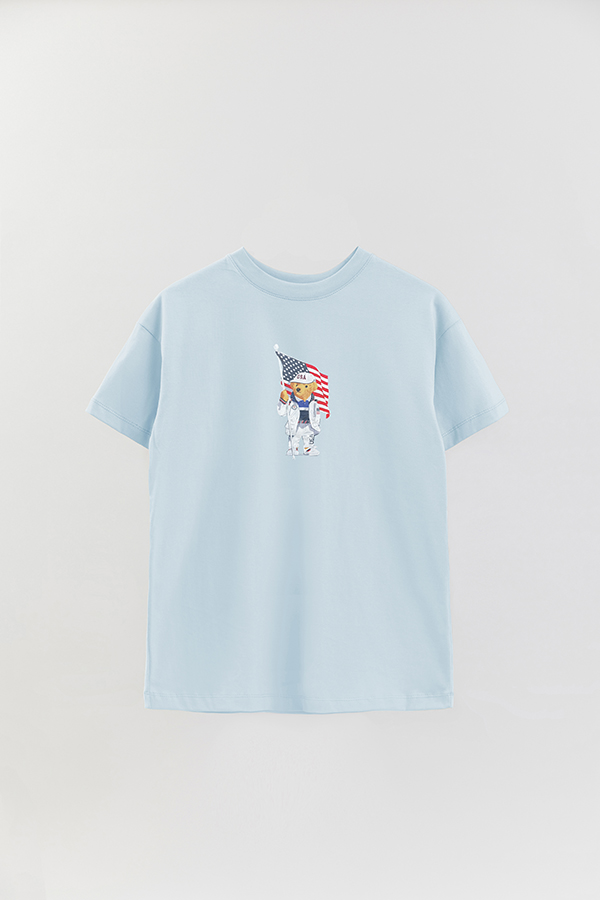 REMERA OVER ESTAMPADA UNISEX BEAR USA FLAG