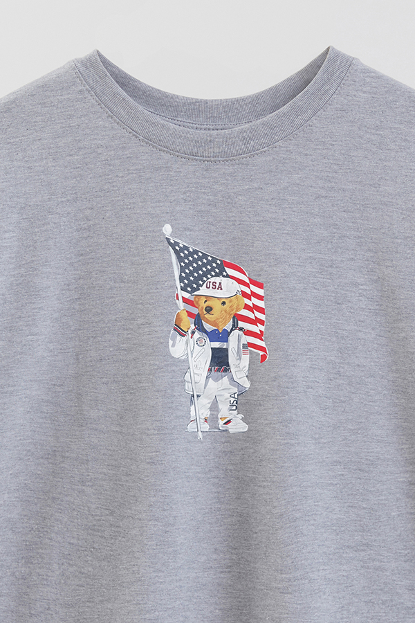 REMERA OVER ESTAMPADA UNISEX BEAR USA FLAG