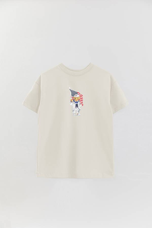 REMERA OVER ESTAMPADA UNISEX BEAR USA FLAG
