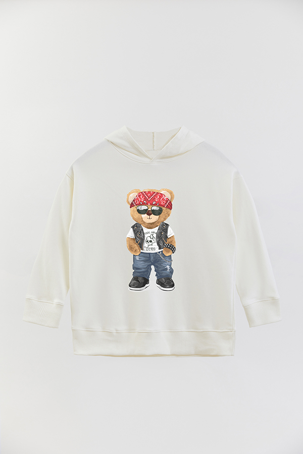 HOODIE RUSTICO BOY TEDDY ROCK NEVER DIES