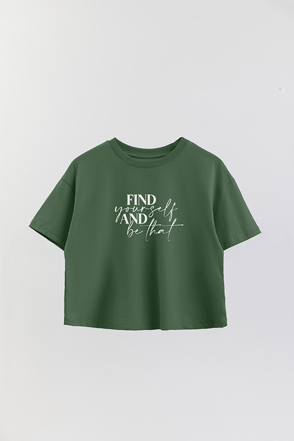 REMERA CROP ESTAMPADA ML FIND YOURSELF