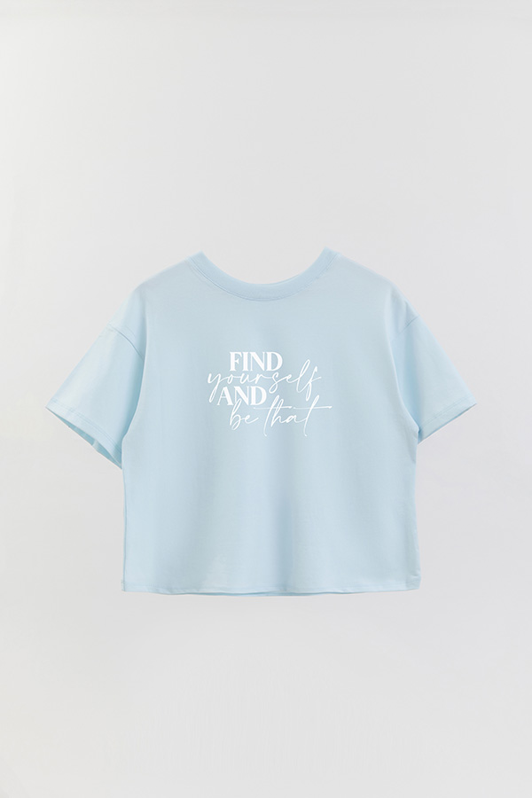 REMERA CROP ESTAMPADA ML FIND YOURSELF
