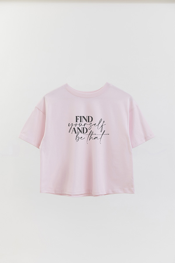 REMERA CROP ESTAMPADA ML FIND YOURSELF