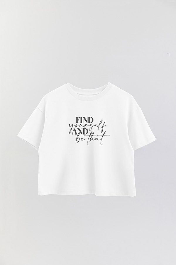 REMERA CROP ESTAMPADA ML FIND YOURSELF