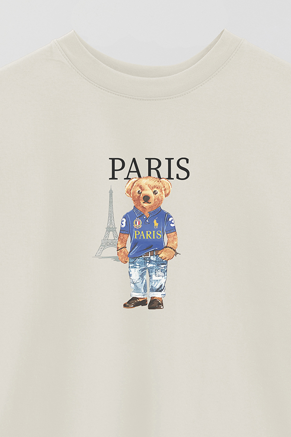 REMERA OVER ESTAMPADA UNISEX BEAR PARIS