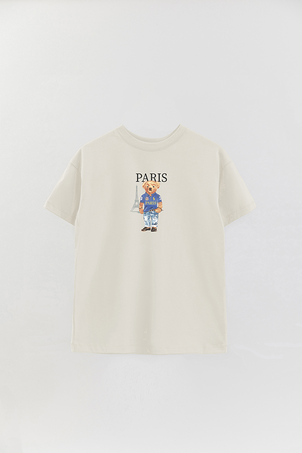 REMERA OVER ESTAMPADA UNISEX BEAR PARIS