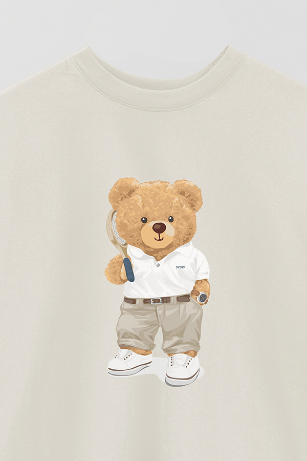 REMERA OVER ESTAMPADA UNISEX TEDDY CASUAL TENNIS