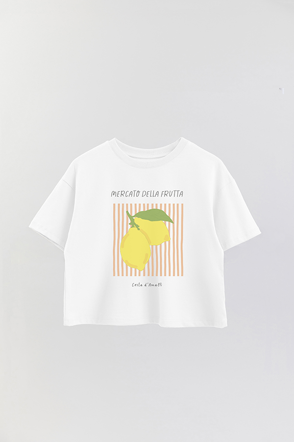 REMERA CROP ESTAMPADA ITALY MERCATO DELLA FRUTA