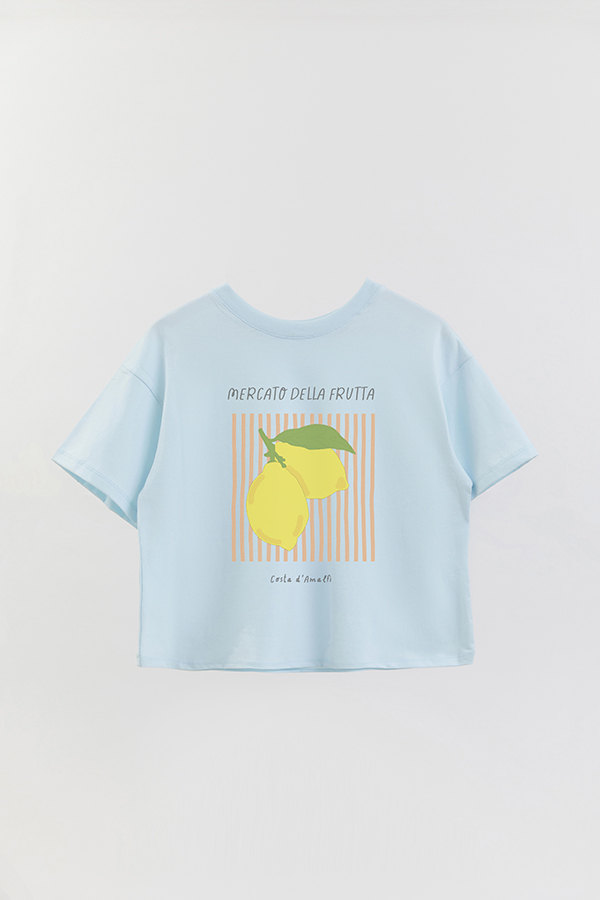 REMERA CROP ESTAMPADA ITALY MERCATO DELLA FRUTA