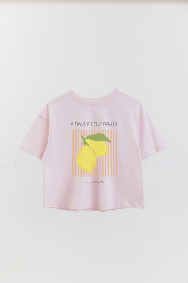 REMERA CROP ESTAMPADA ITALY MERCATO DELLA FRUTA
