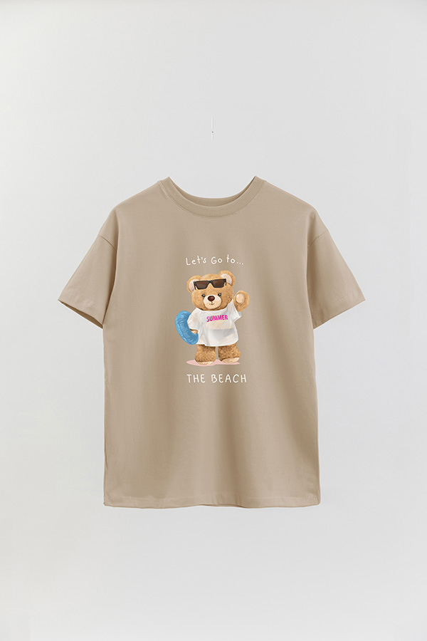 REMERA OVER ESTAMPADA UNISEX TEDDY SUMMER AT THE BEACH