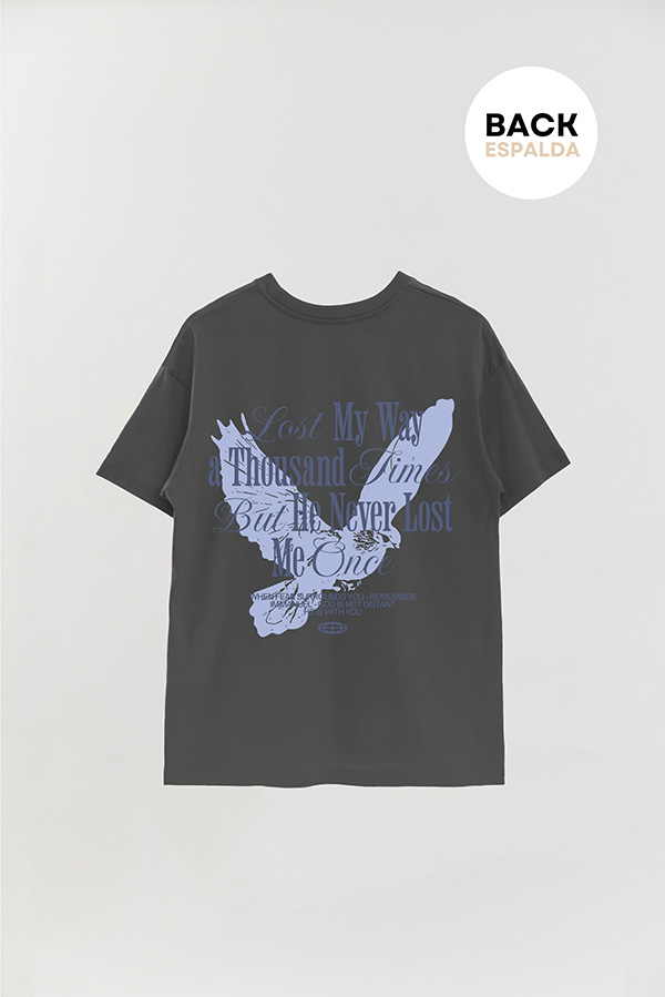 REMERA OVER ESTAMPADA UNISEX ESPALDA LOST MY WAY