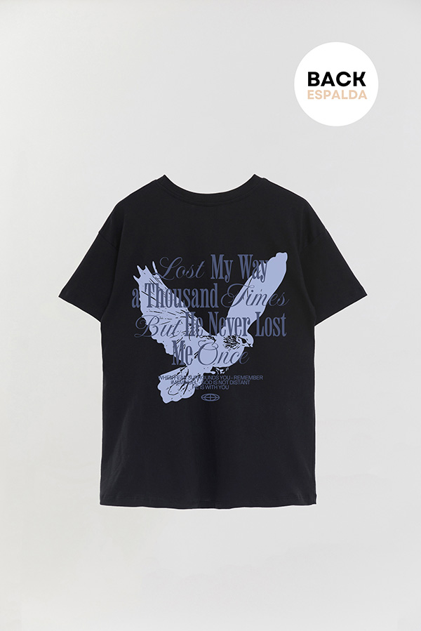 REMERA OVER ESTAMPADA UNISEX ESPALDA LOST MY WAY
