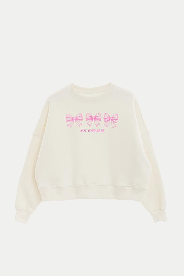 BUZO CROP ESTAMPADO COQUETTE NOT YOUR BABE