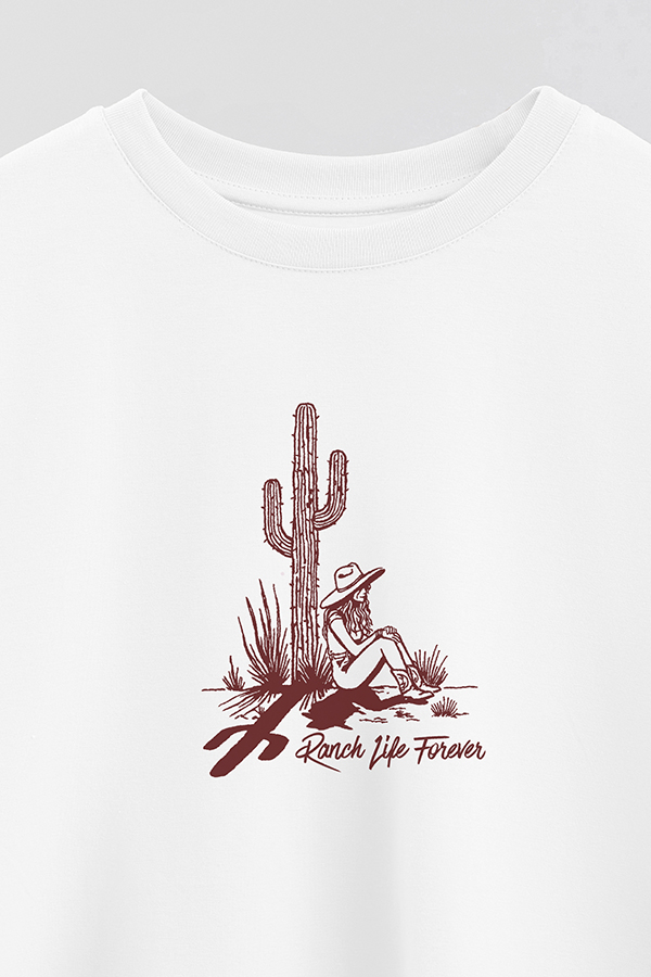 REMERA CROP ESTAMPADA COWGIRL RANCH