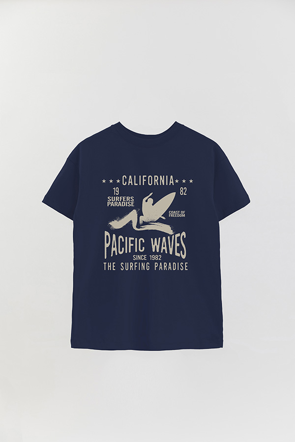 REMERA OVER ESTAMPADA CALIFORNIA PACIFIC WAVES