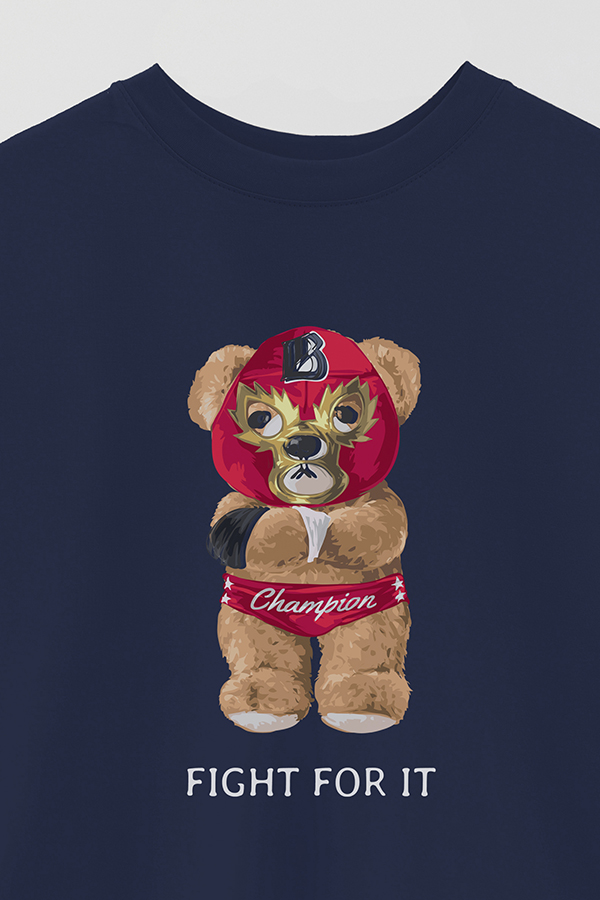 REMERA OVER ESTAMPADA UNISEX TEDDY FIGHT FOR IT