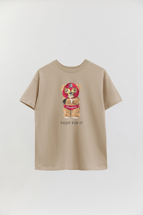 REMERA OVER ESTAMPADA UNISEX TEDDY FIGHT FOR IT