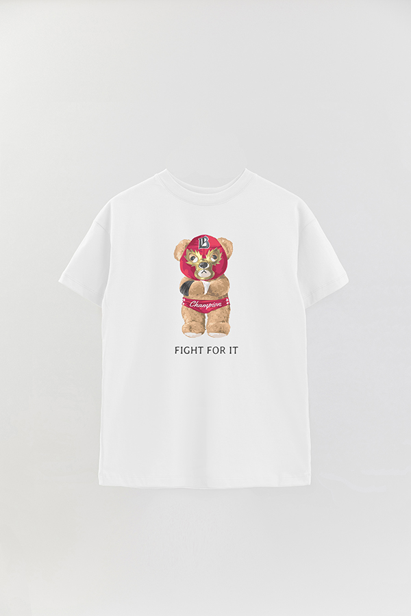 REMERA OVER ESTAMPADA UNISEX TEDDY FIGHT FOR IT