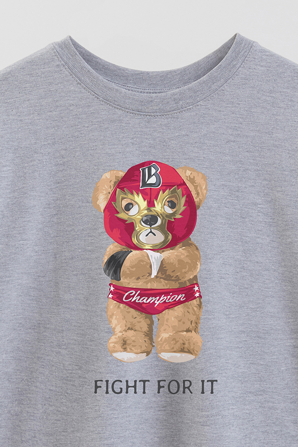 REMERA OVER ESTAMPADA UNISEX TEDDY FIGHT FOR IT