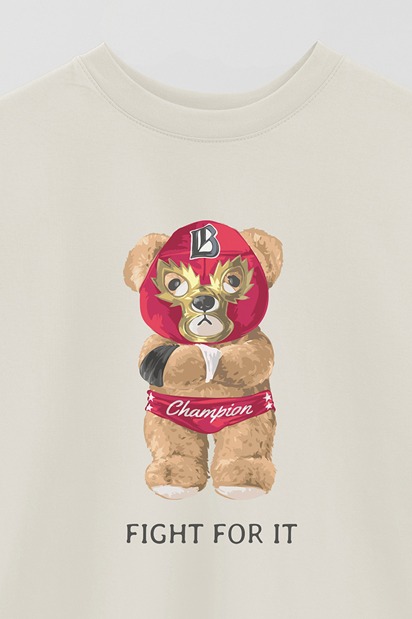 REMERA OVER ESTAMPADA UNISEX TEDDY FIGHT FOR IT