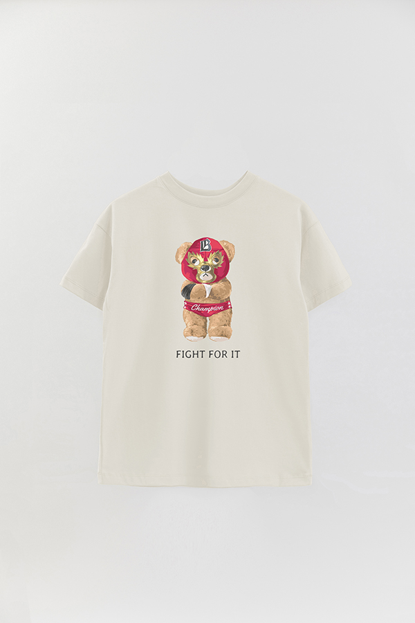 REMERA OVER ESTAMPADA UNISEX TEDDY FIGHT FOR IT