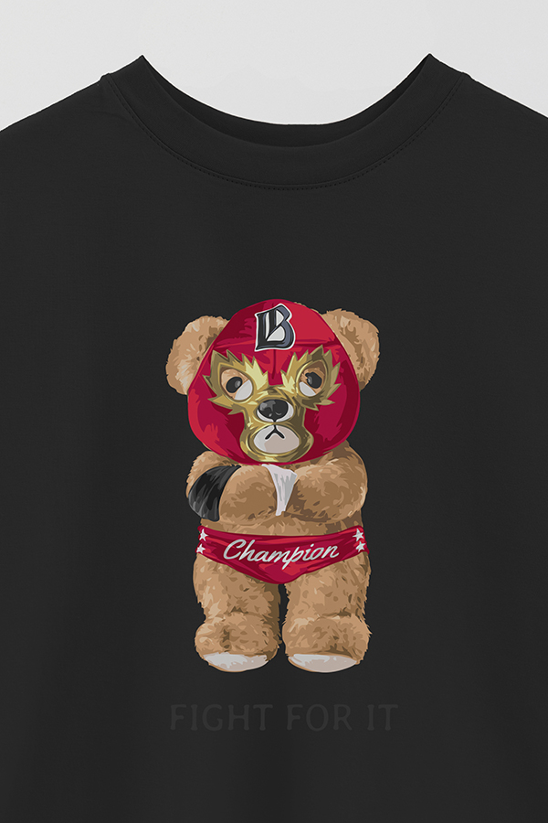 REMERA OVER ESTAMPADA UNISEX TEDDY FIGHT FOR IT