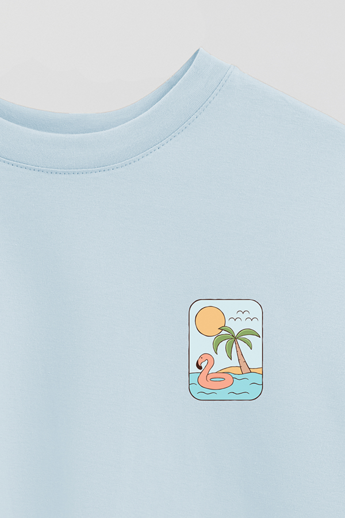 REMERA OVER ESTAMPADA SM CTN FLAMINGO