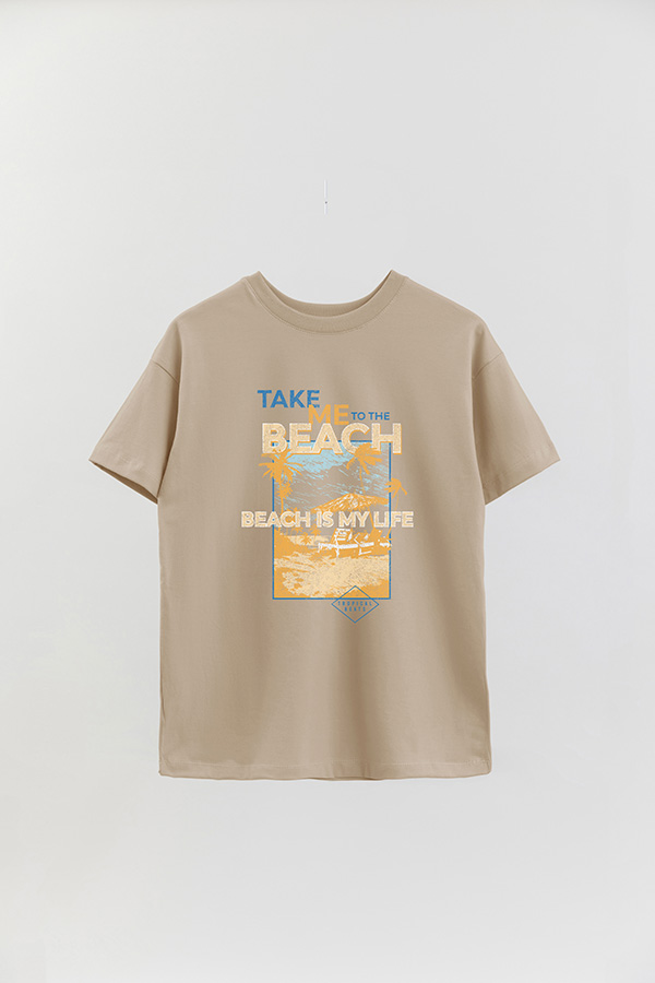 REMERA OVER ESTAMPADA TAKE ME TO THE BEACH