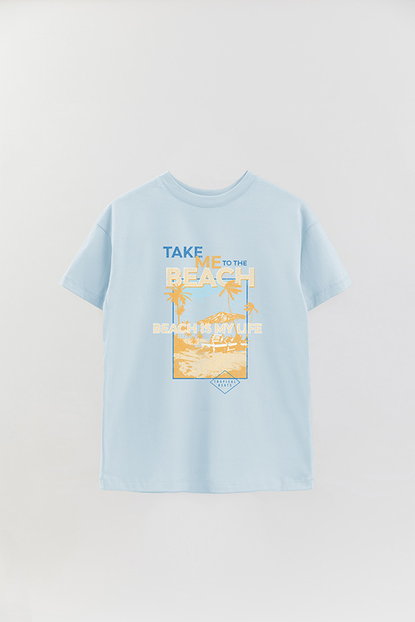 REMERA OVER ESTAMPADA TAKE ME TO THE BEACH