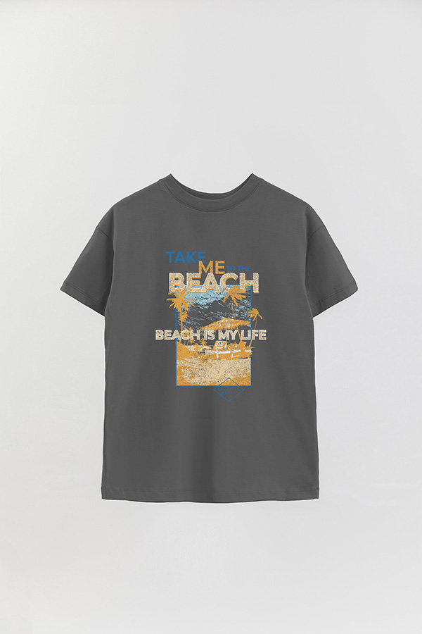 REMERA OVER ESTAMPADA TAKE ME TO THE BEACH