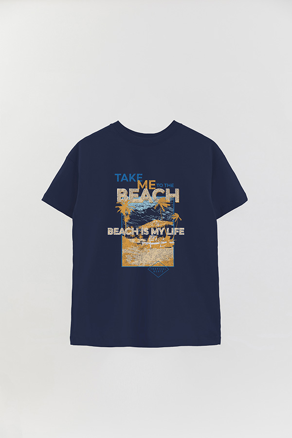 REMERA OVER ESTAMPADA TAKE ME TO THE BEACH