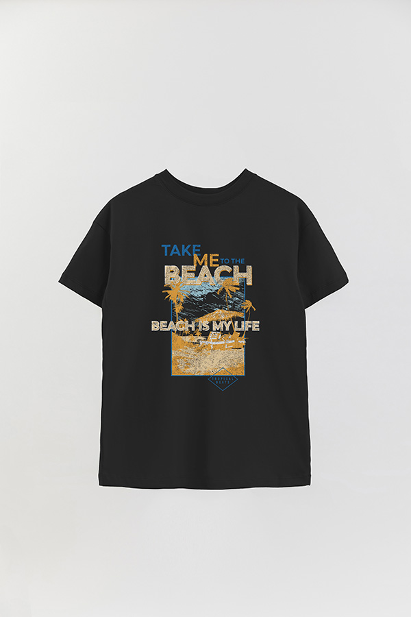 REMERA OVER ESTAMPADA TAKE ME TO THE BEACH
