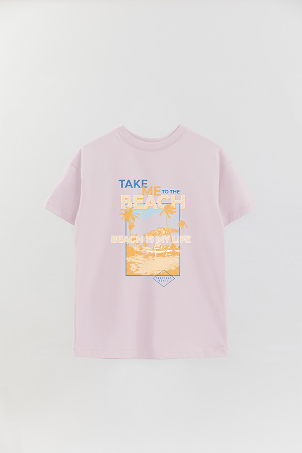 REMERA OVER ESTAMPADA TAKE ME TO THE BEACH