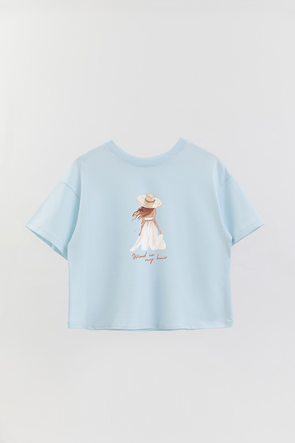 REMERA CROP ESTAMPADA COASTAL WIND IN MY HAIR