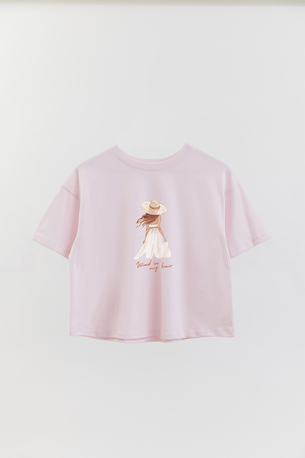 REMERA CROP ESTAMPADA COASTAL WIND IN MY HAIR