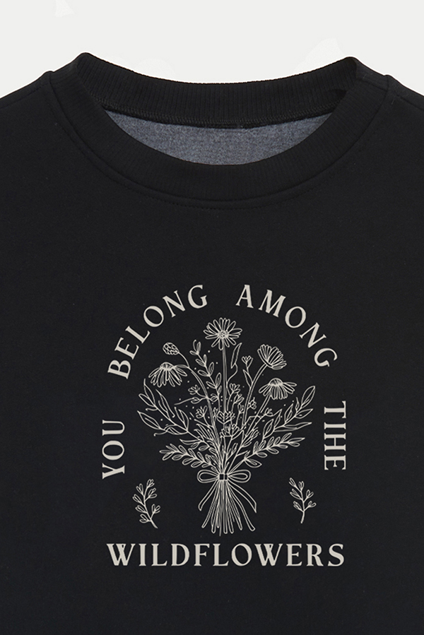 BUZO CROP FRISA ESTAMPADO MINIMAL LOVE YOU