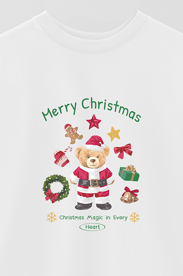 REMERA OVER ESTAMPADA TEDDY XMAS 1