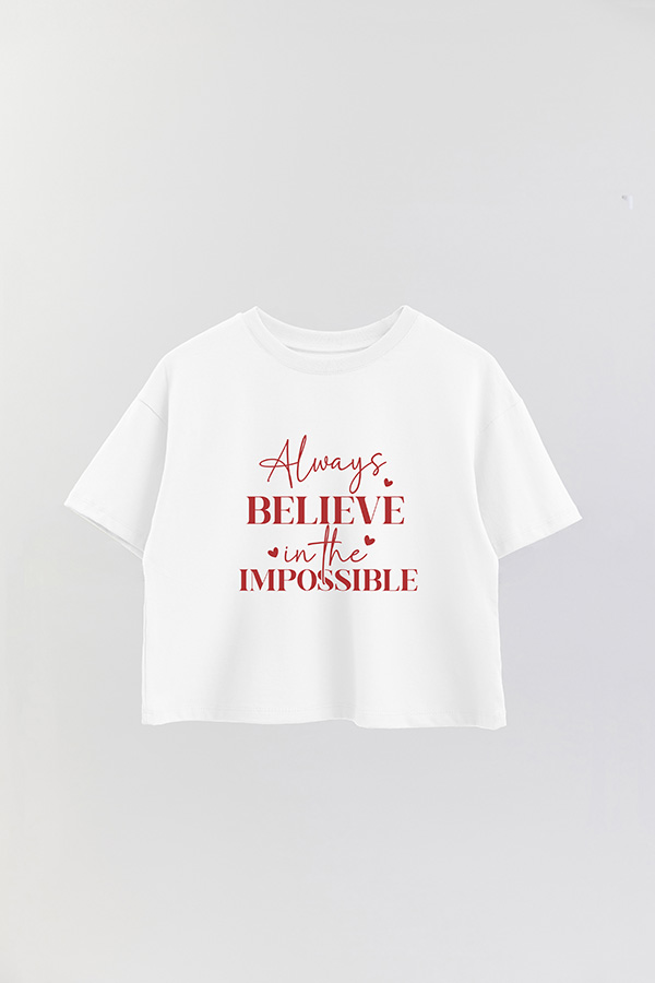 REMERA CROP ESTAMPADA RD ALWAYS BELIEVE