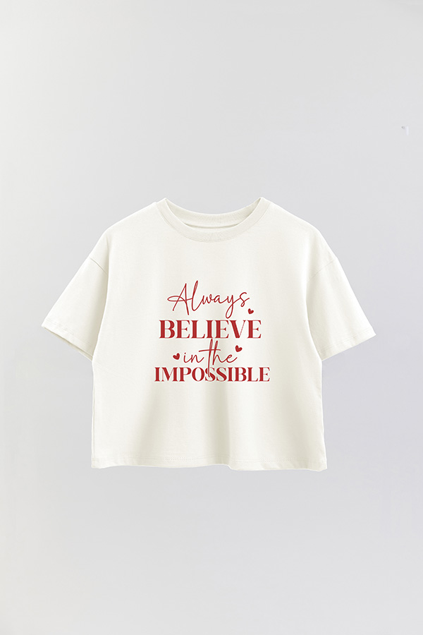 REMERA CROP ESTAMPADA RD ALWAYS BELIEVE