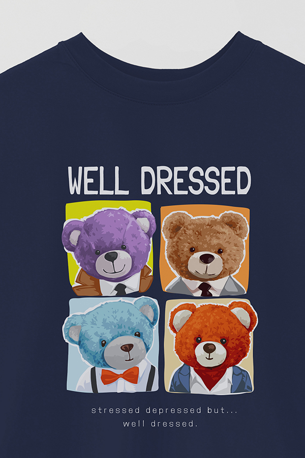 REMERA OVER ESTAMPADA UNISEX TEDDY WELL DRESSED
