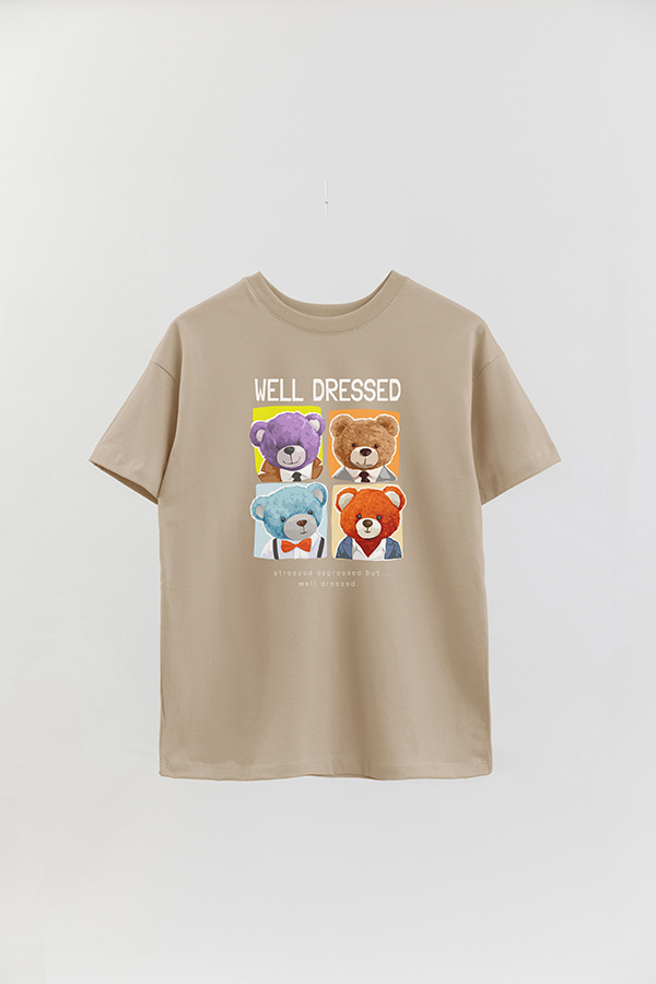 REMERA OVER ESTAMPADA UNISEX TEDDY WELL DRESSED