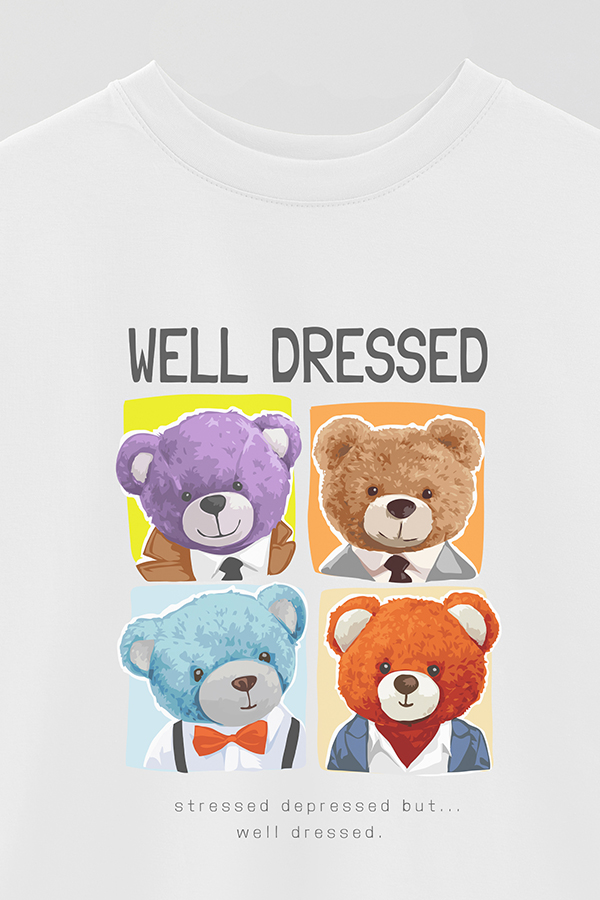 REMERA OVER ESTAMPADA UNISEX TEDDY WELL DRESSED
