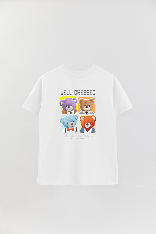 REMERA OVER ESTAMPADA UNISEX TEDDY WELL DRESSED