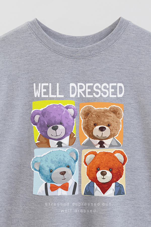 REMERA OVER ESTAMPADA UNISEX TEDDY WELL DRESSED