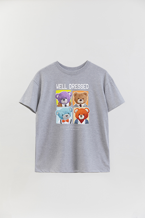 REMERA OVER ESTAMPADA UNISEX TEDDY WELL DRESSED